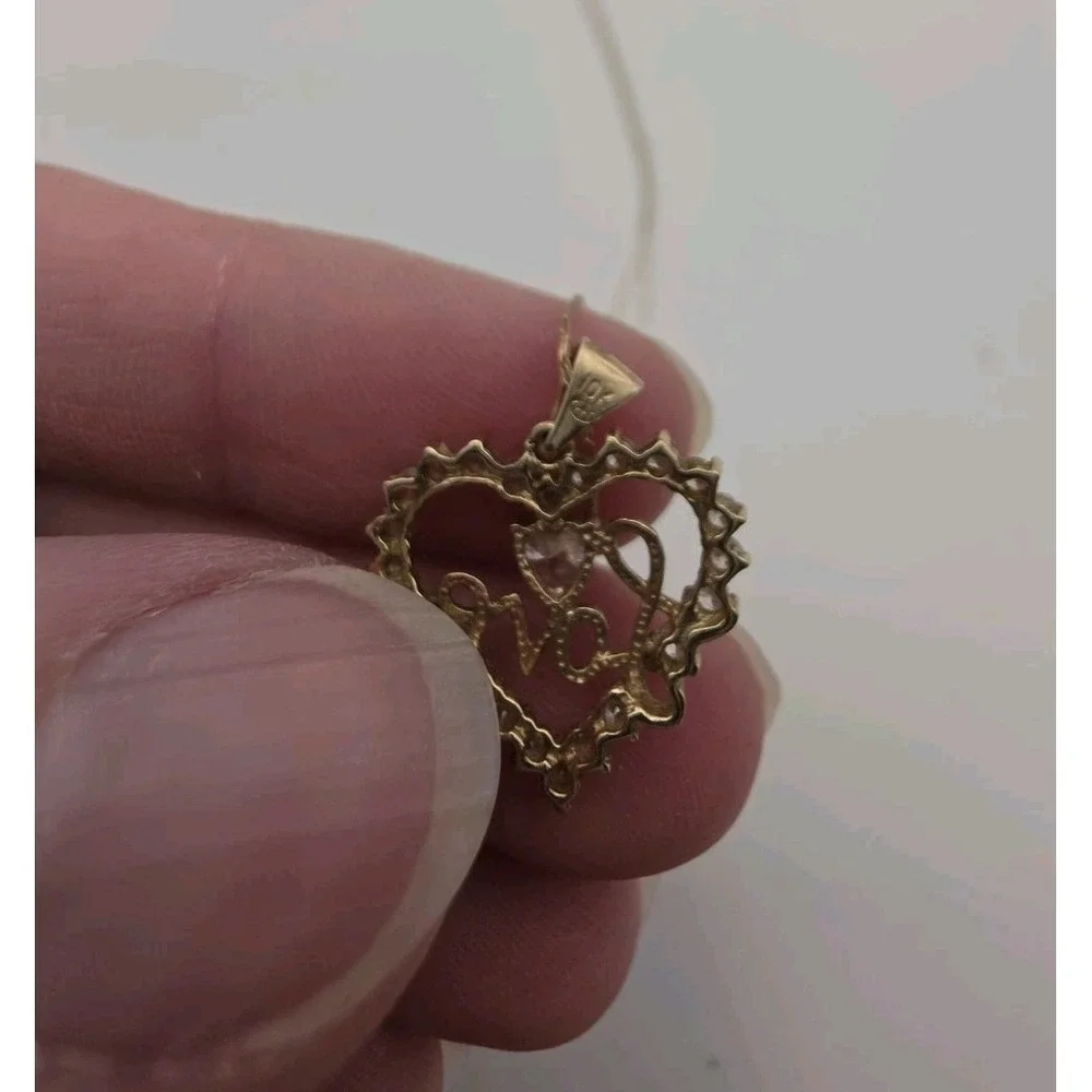 10k Gold Love Pendant and 22